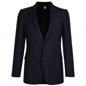 BURBERRY ENGLISH FIT PINSTRIPED WOOL TAILORED JACKET