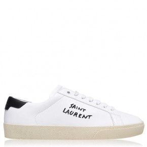 SAINT LAURENT COURT CLASSIC LEATHER TRAINERS