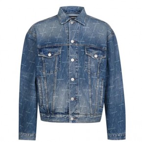 BALENCIAGA ALL OVER PRINT DENIM JACKET