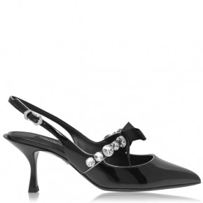 DOLCE AND GABBANA SLINGBACK CRYSTAL MID HEELS