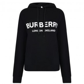 BURBERRY BLACK LOGO HOODED SWEATSHIRT