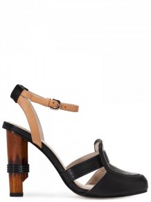 Jil Sander Navy Black Leather High Heels