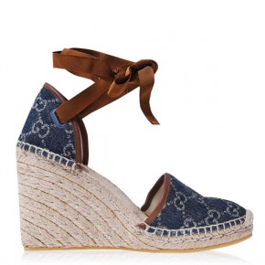 Gucci Womens Denim GG platform Espadrille