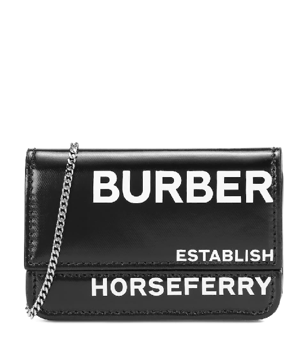 BURBERRY Mini leather bag LOGO PRINT COAT CANVAS CHAIN WALLET 2021
