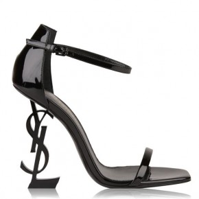 SAINT LAURENT Black Opyum Heeled Sandals