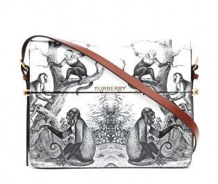 BURBERRY Large Monkey Print Leather Grace Bag