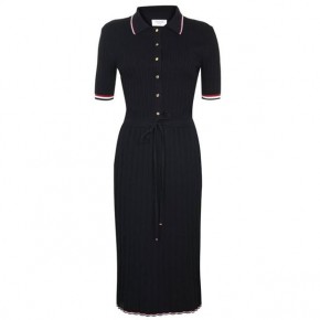 THOM BROWNE Polo Pique Midi Dress