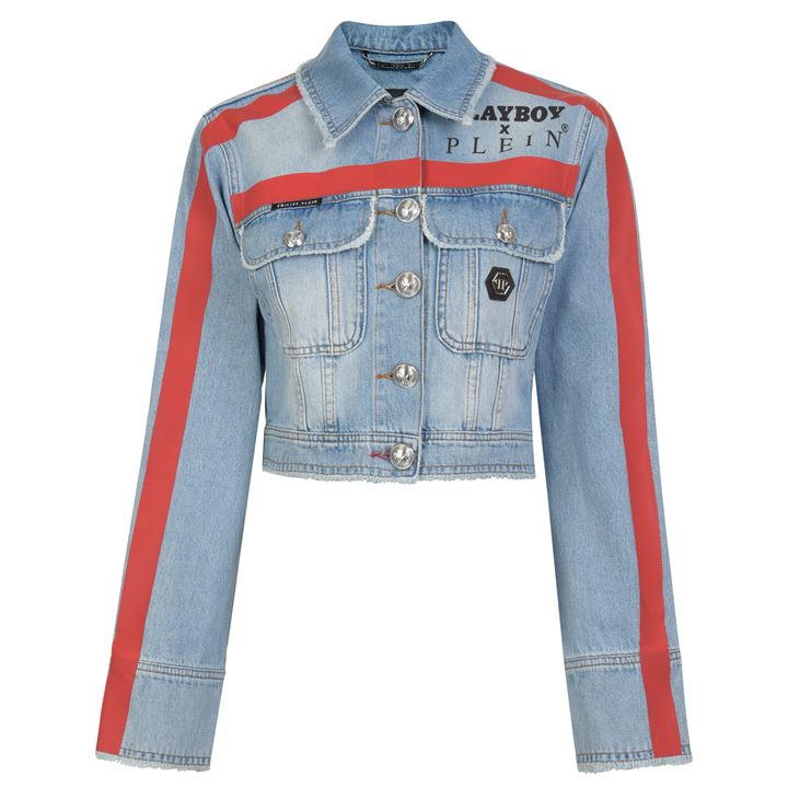 Alfabet Vlieger Klagen PHILIPP PLEIN PLAYBOY DENIM JACKET - I-MAGAZINE Inc