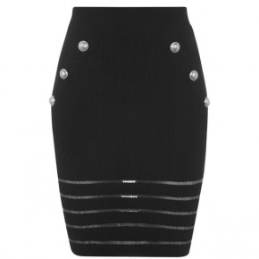 BALMAIN Short Knit Skirt