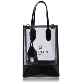 BALMAIN Black PVC SHOPPING BAG