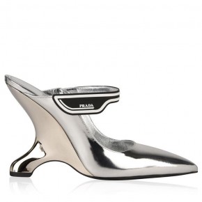 PRADA Metallic Leather Sandals