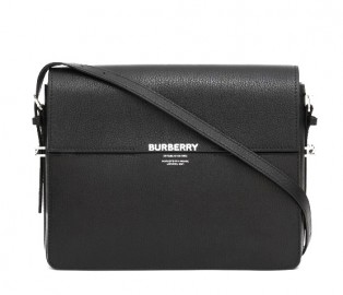 BURBERRY Large Leather Grace Bag in Black