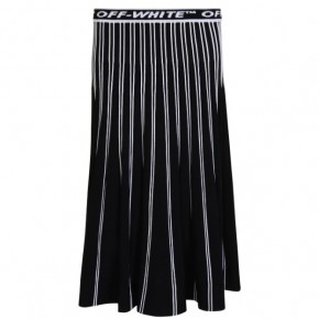 OFF WHITE LOGO KNIT PLEATED SKIRT