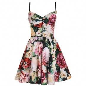 DOLCE AND GABBANA FLOWER PRINT COTTON DRESS