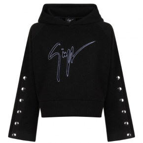 GIUSEPPE ZANOTTI CROP HOODED SWEATSHIRT