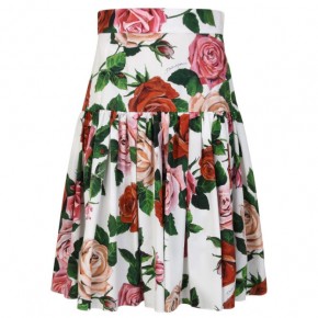 DOLCE AND GABBANA ROSE MIDI SKIRT