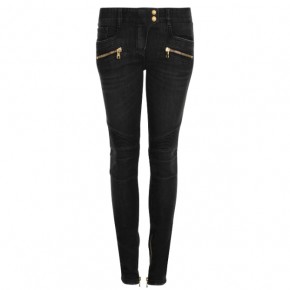 BALMAIN Black BIKER JEANS