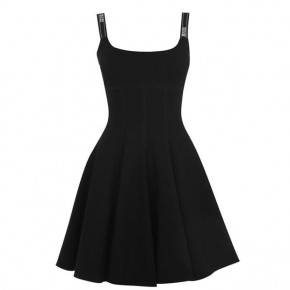 VERSACE JEANS COUTURE BLACK TAPING SKATER DRESS