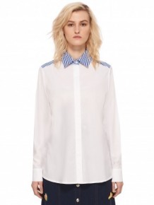 ETRE CECILE blue collar white shirt 