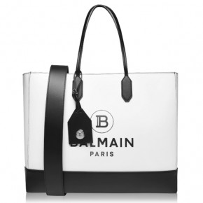 BALMAIN Logo Black and White Shoulder Bag 