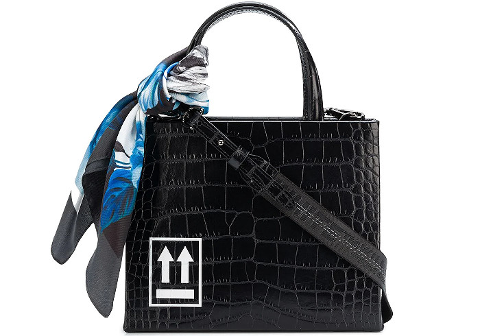 Off White Black Cocco box bag - I-MAGAZINE Inc