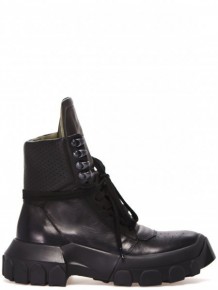 Rick Owens Black hi-top platform boots