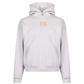 FEAR OF GOD FLEECE LOGO HOODIE White