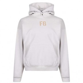 FEAR OF GOD FLEECE LOGO HOODIE White