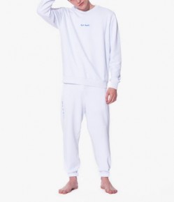 Mens white loungewear set