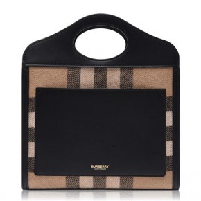 Burberry Latticed Leather Pocket Bag