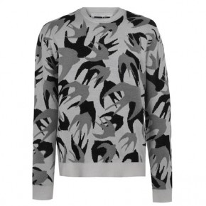 MCQ ALEXANDER MCQUEEN PATCH SWALLOW KNIT JUMPER