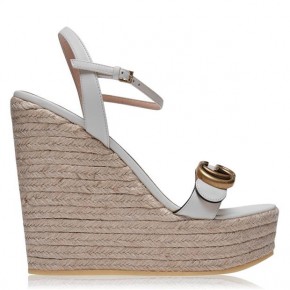 Gucci Womens GG platform Espadrille in White