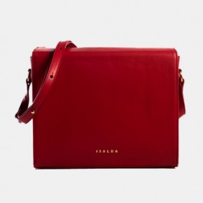 BAU Red leather strap hand bag