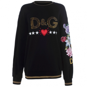 DOLCE AND GABBANA EMBROIDERED SWEATSHIRT