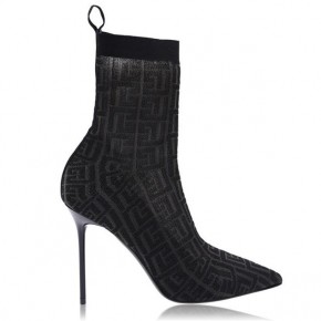 BALMAIN SKYE ANKLE MONOGRAM BOOTS