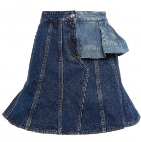 ALEXANDER MCQUEEN A line trimmed denim mini skirt