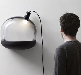 Black tinted glass lamp design by GGSV Studio