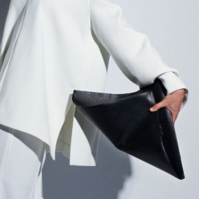 ISA leather strap Black Clutch Bag