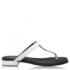 BALMAIN B Logo Silver Leather Palmyre Sandals