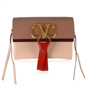 VALENTINO V-RING SMALL CROSS BODY BAG ROSE