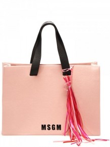 MSGM Pink Tote Bag with logo