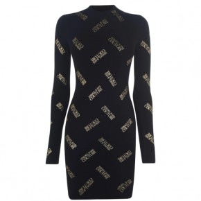 VERSACE JEANS COUTURE LOGO HIGH NECK DRESS