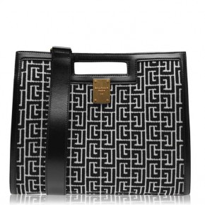 BALMAIN MEDIUM MONOGRAM JACQUARD TOTE BAG