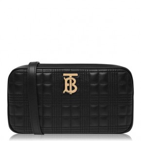 BURBERRY BLACK QUILTED CAMERA BAG