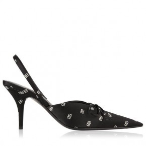 BALENCIAGA BB SLING BACK LOW HEELED PUMPS