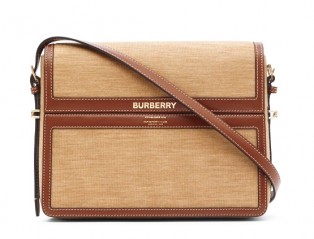 BURBERRY Large Jersey and Leather Grace Bag