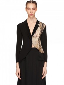 Yohji Yamamoto Silk asymmetric jacket with print