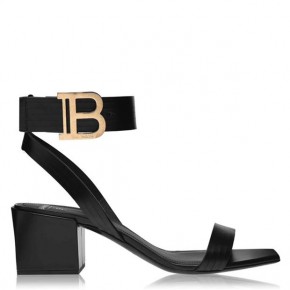 BALMAIN STELLA BLOCK HEELED SANDAL Black