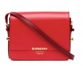 BURBERRY Small Leather Grace Bag Red Color