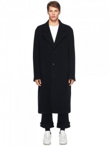 Maison Margiela Black Wool Long Coat